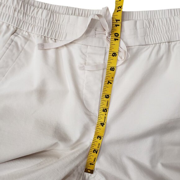 Talbots Petite Medium Easy Slim Crop Pants Pockets Cobblestone Ecru, Like New - Picture 9 of 11